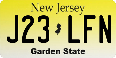 NJ license plate J23LFN