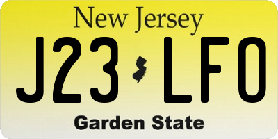 NJ license plate J23LFO