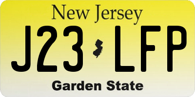 NJ license plate J23LFP