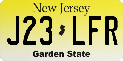 NJ license plate J23LFR