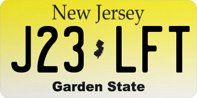 NJ license plate J23LFT