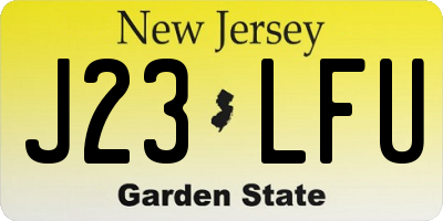NJ license plate J23LFU