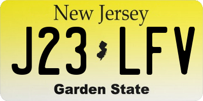 NJ license plate J23LFV