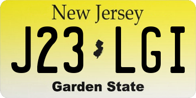 NJ license plate J23LGI