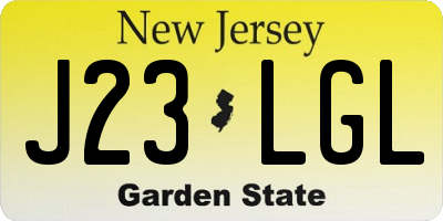 NJ license plate J23LGL