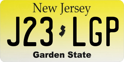 NJ license plate J23LGP