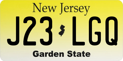 NJ license plate J23LGQ