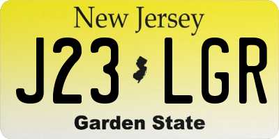 NJ license plate J23LGR