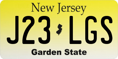 NJ license plate J23LGS