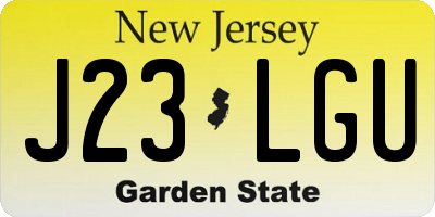 NJ license plate J23LGU