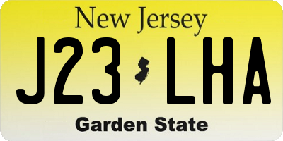 NJ license plate J23LHA