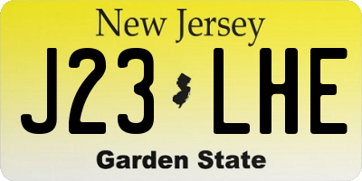 NJ license plate J23LHE