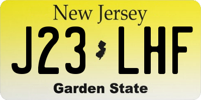 NJ license plate J23LHF