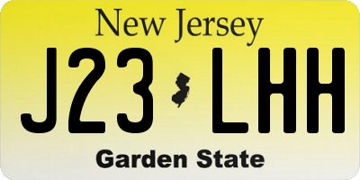 NJ license plate J23LHH