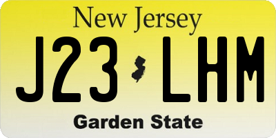 NJ license plate J23LHM