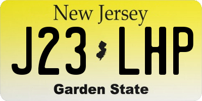 NJ license plate J23LHP