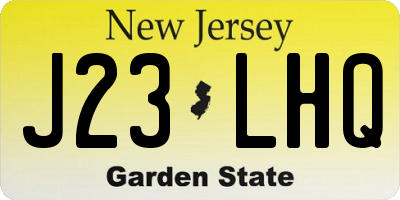 NJ license plate J23LHQ