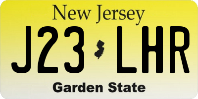 NJ license plate J23LHR