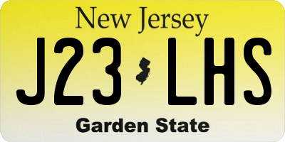 NJ license plate J23LHS