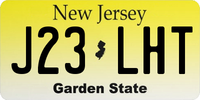 NJ license plate J23LHT