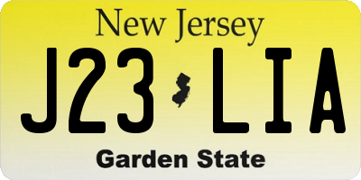 NJ license plate J23LIA