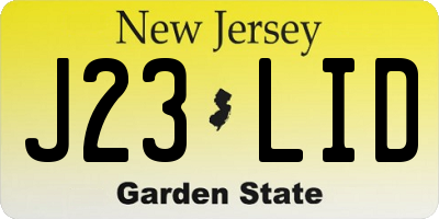 NJ license plate J23LID