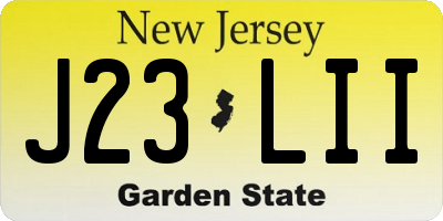 NJ license plate J23LII