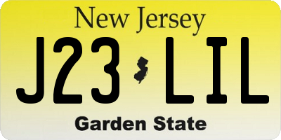 NJ license plate J23LIL