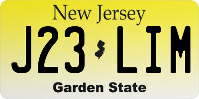 NJ license plate J23LIM
