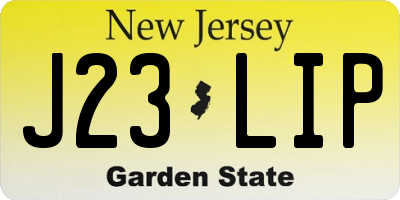 NJ license plate J23LIP