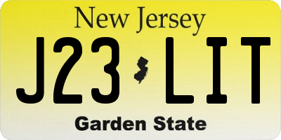 NJ license plate J23LIT