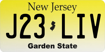 NJ license plate J23LIV