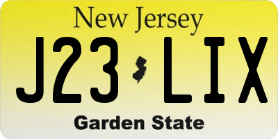NJ license plate J23LIX