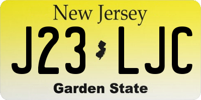 NJ license plate J23LJC