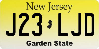 NJ license plate J23LJD