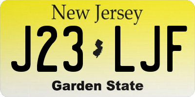 NJ license plate J23LJF