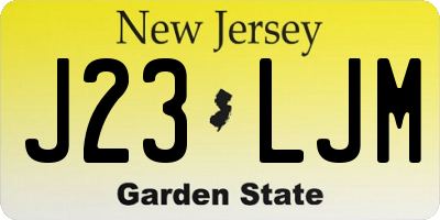 NJ license plate J23LJM