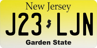 NJ license plate J23LJN