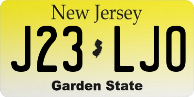NJ license plate J23LJO