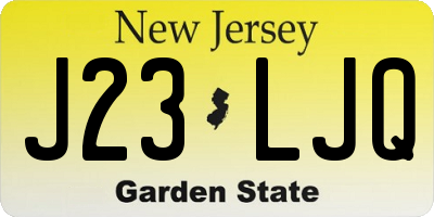 NJ license plate J23LJQ