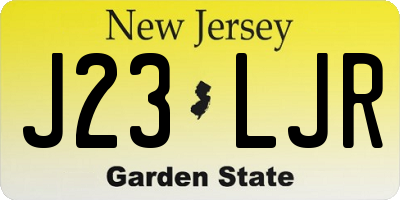 NJ license plate J23LJR