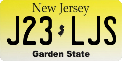 NJ license plate J23LJS