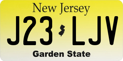 NJ license plate J23LJV