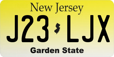 NJ license plate J23LJX