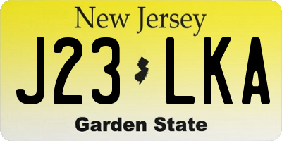NJ license plate J23LKA