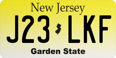 NJ license plate J23LKF