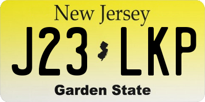 NJ license plate J23LKP