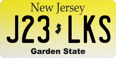 NJ license plate J23LKS