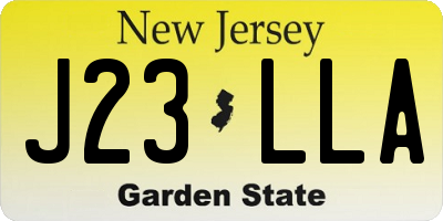 NJ license plate J23LLA