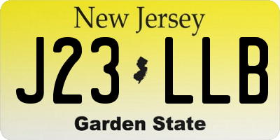 NJ license plate J23LLB
